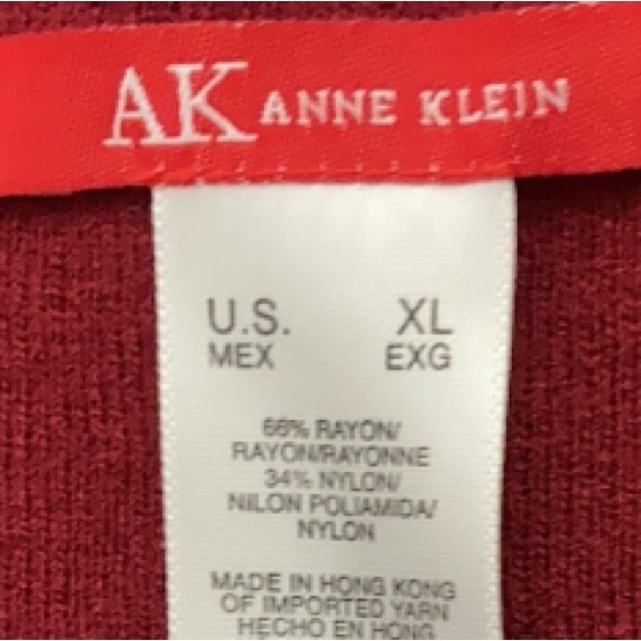 NWT Anne Klein Shade of Maroon Sleeveless Sweater Size XL - Picture 9 of 12